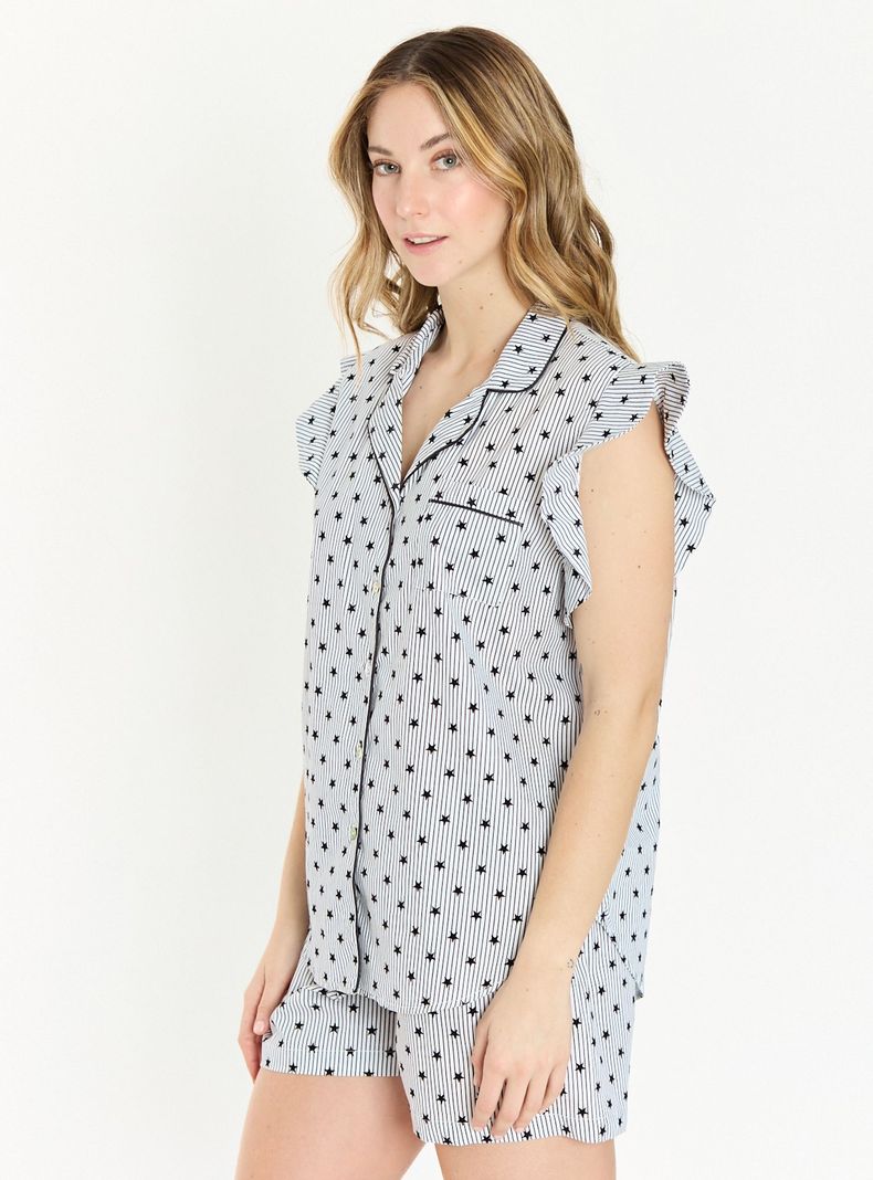 Pijama de Mujer Lucia Blanco Estampado-1