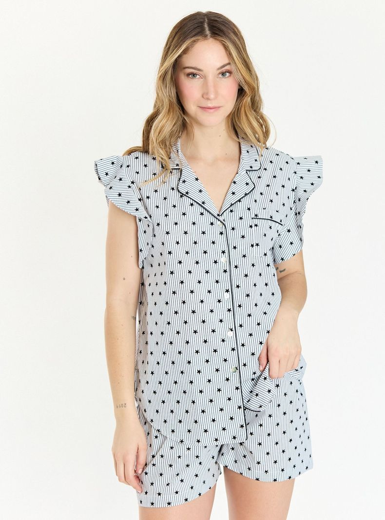 Pijama de Mujer Lucia Blanco Estampado-3