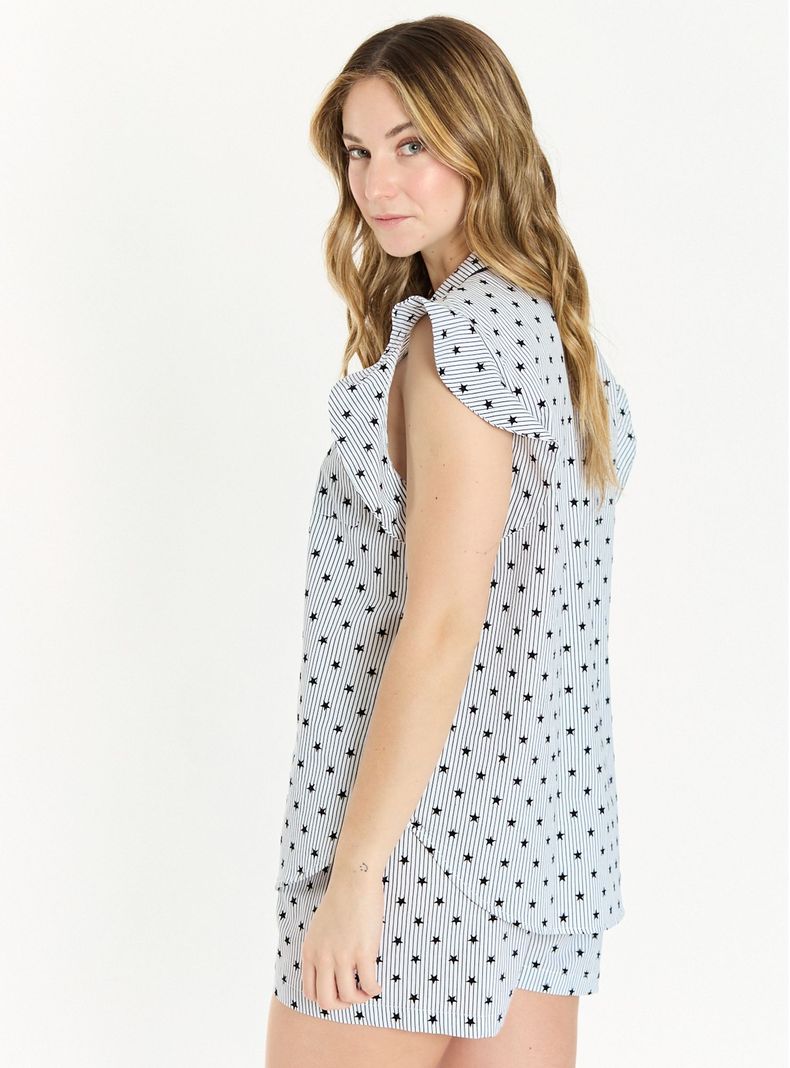 Pijama de Mujer Lucia Blanco Estampado-4