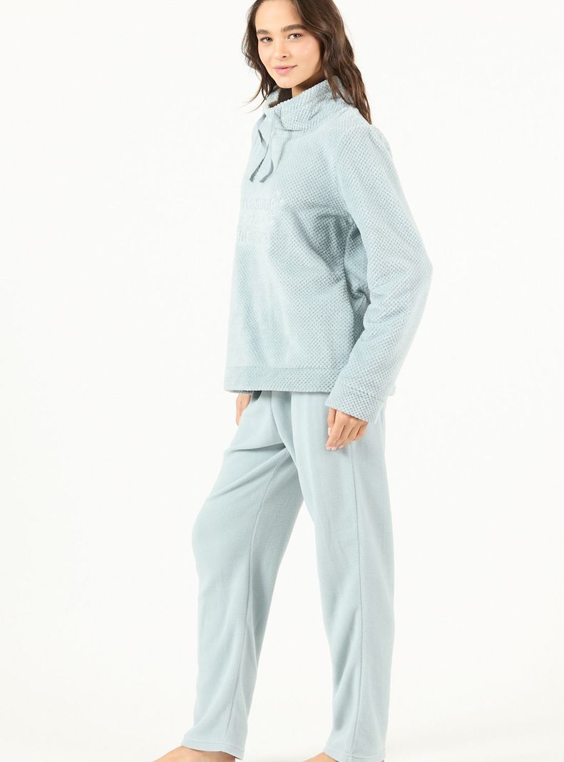 Pijama de Mujer Isabela Celeste-1