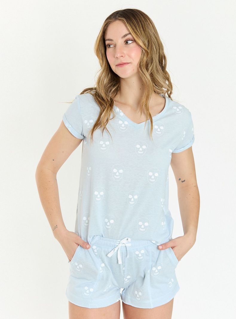 Pijama de Mujer Victoria Celeste-1