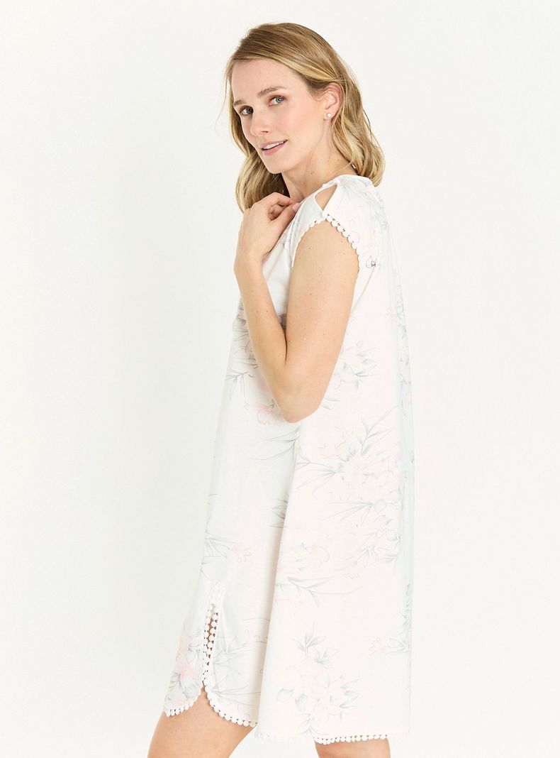 Camisa de Dormir Cleo Blanco Estampado-2