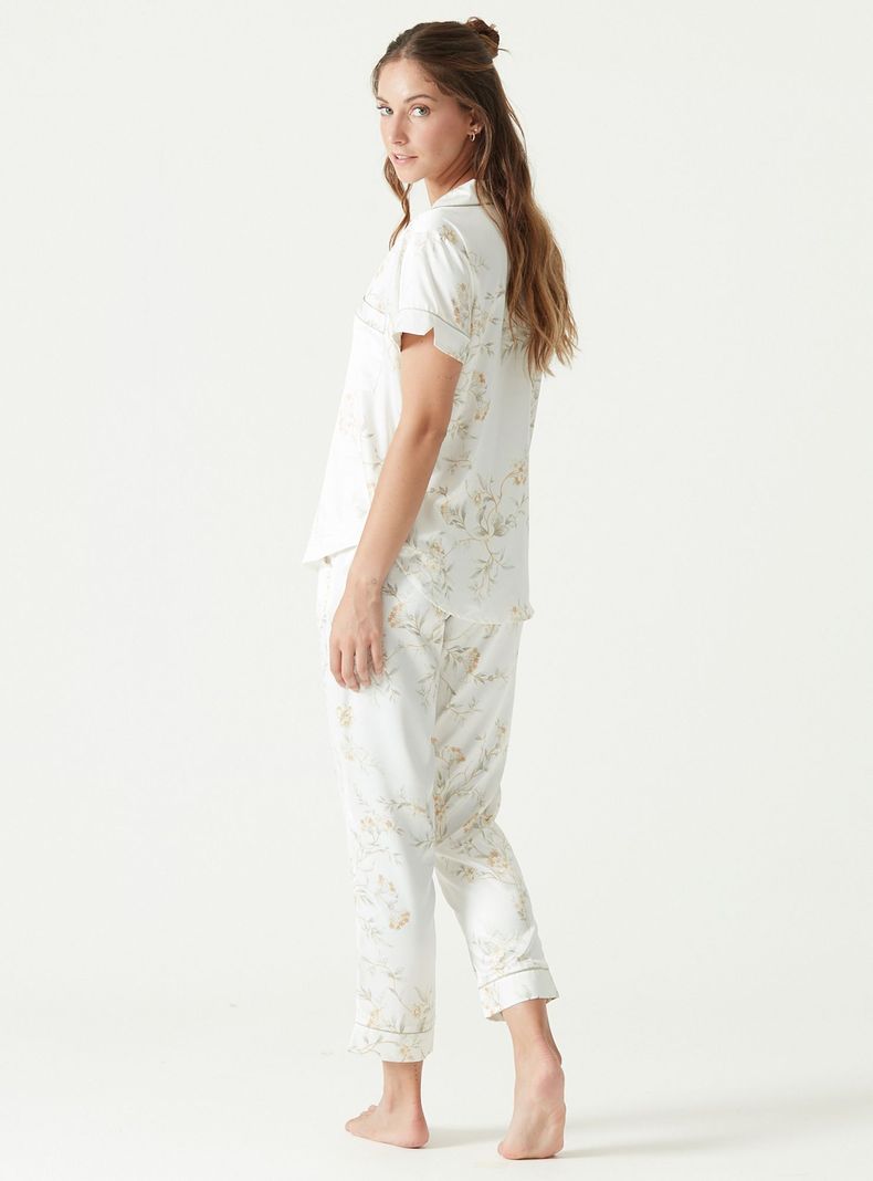 Pijama de Mujer Roma Manga Corta Ivory-2