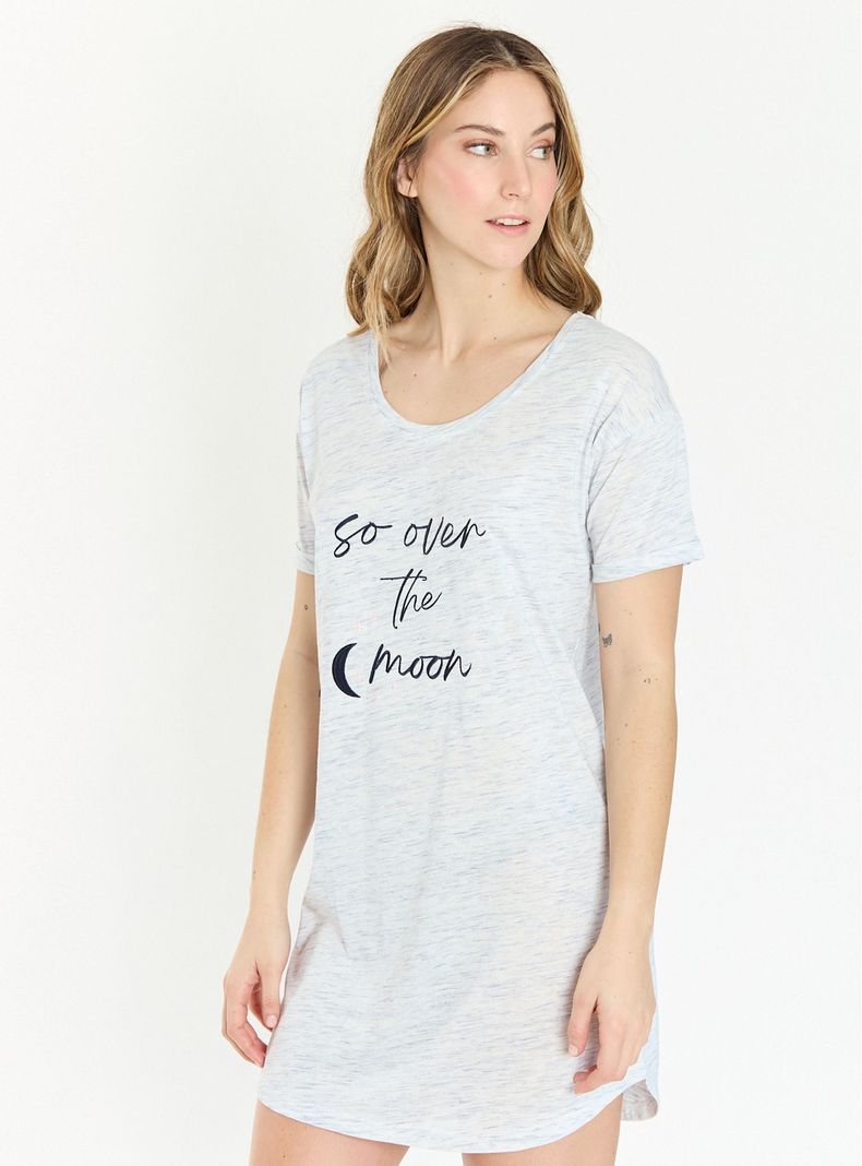 Camisa de Dormir Emilia Manga Corta Melange-2
