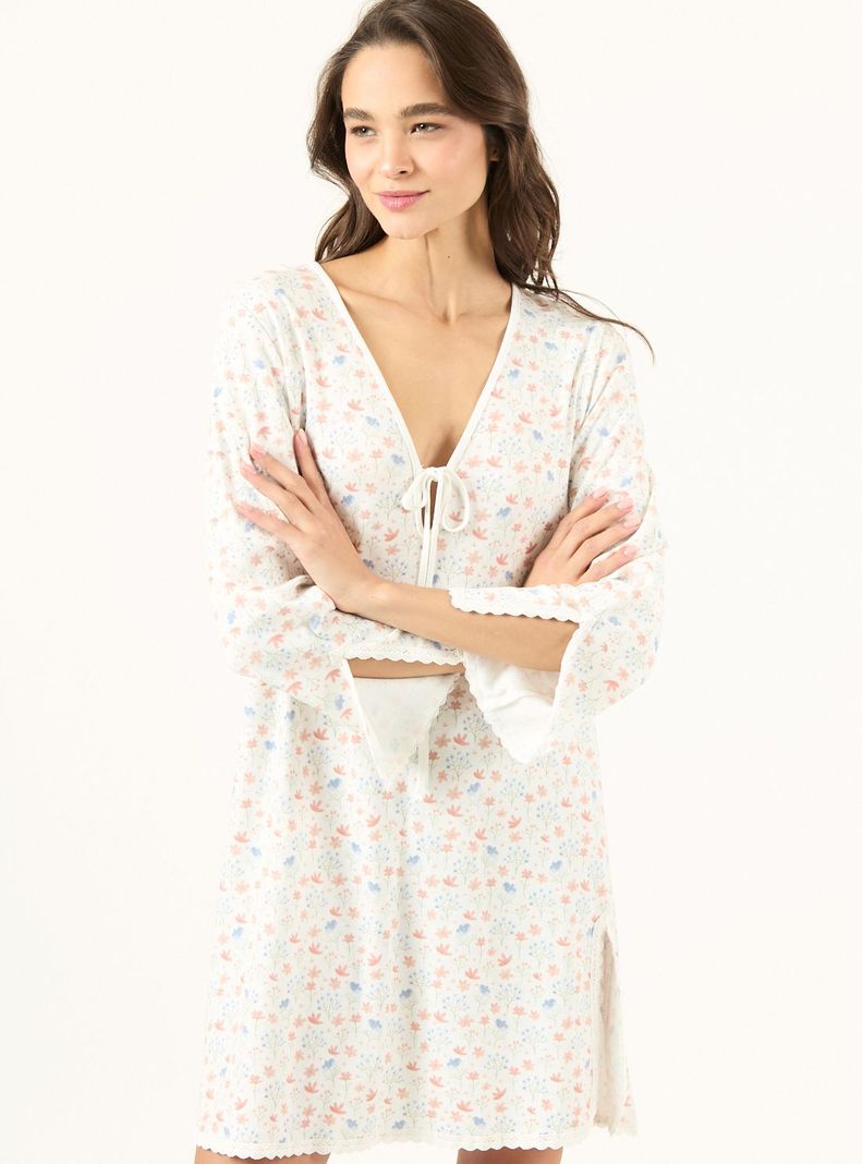 Camisa de Dormir Cleo Manga Larga Rosado-3