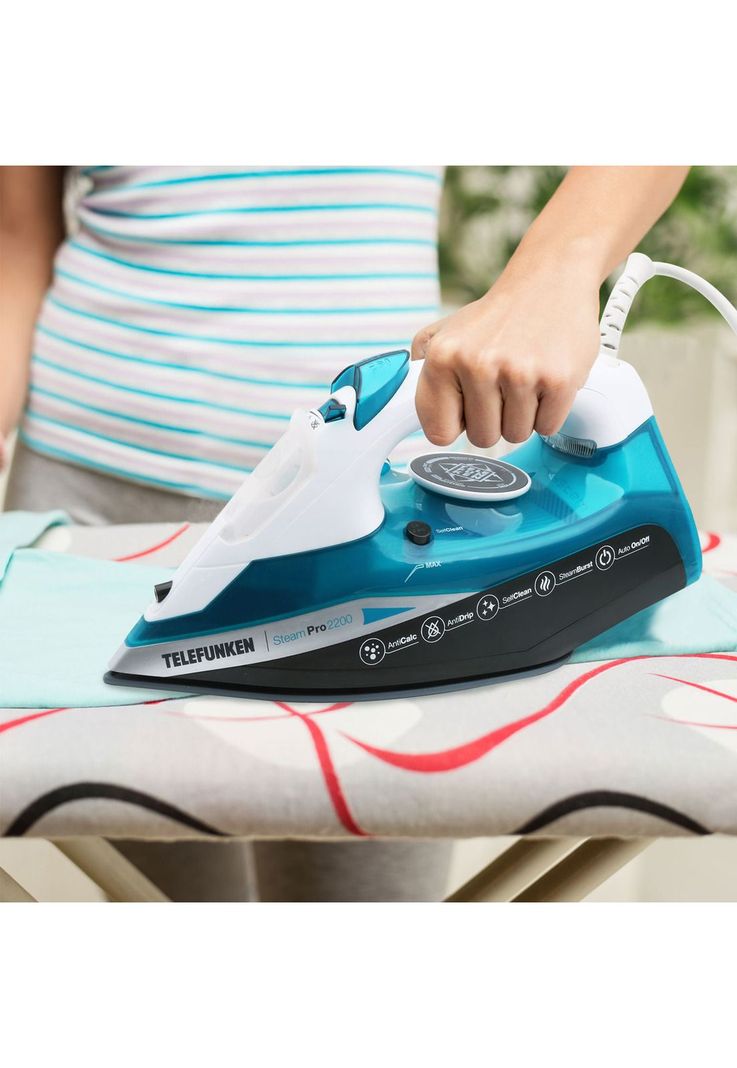 Plancha a Vapor con placa de Ceramica Celeste-7