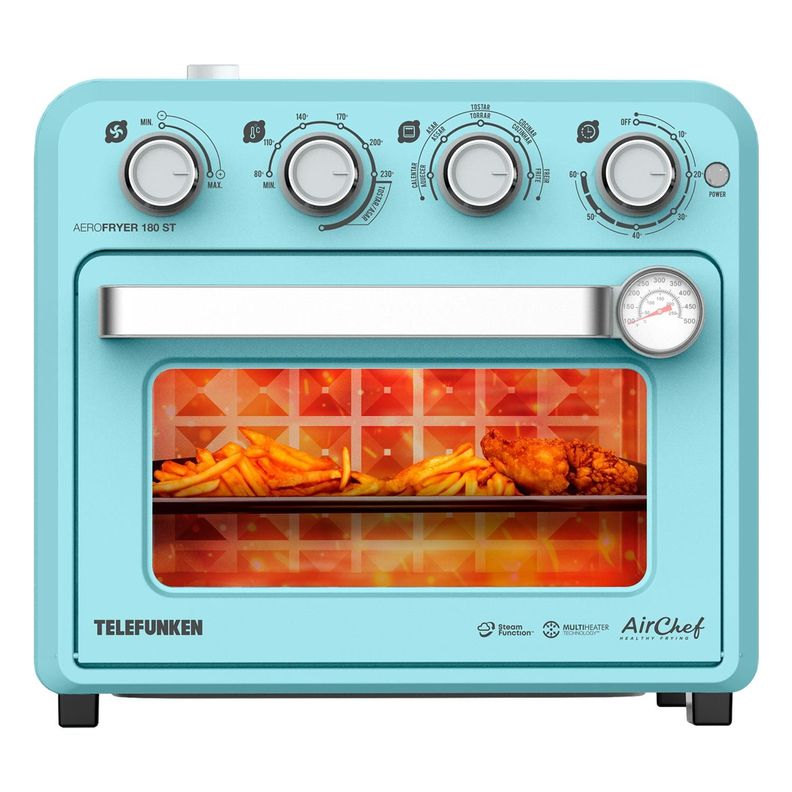 Horno Freidora de Aire y Vapor 18lts AeroFryer 180ST Celeste