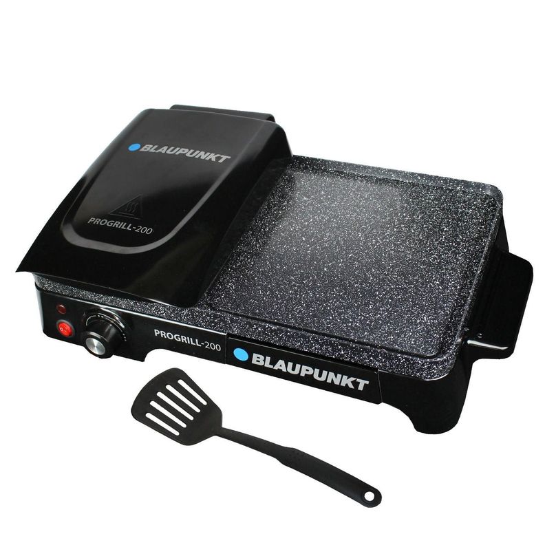 Parrilla Electrica Antihaderente con Grill Negro