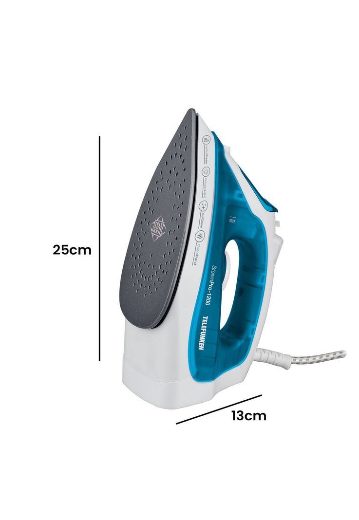 Plancha a vapor 210 ml Telefunken SteamPro 1200 Celeste-2