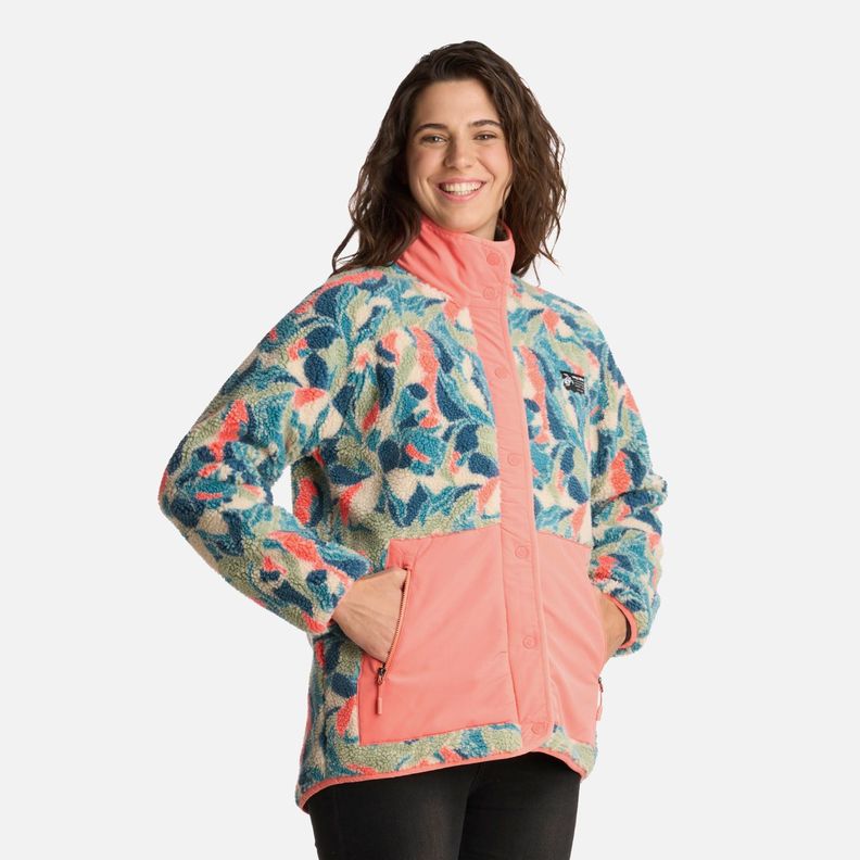 Polerón Mujer Zip-porrito Print Taupe Haka Honu I25-1