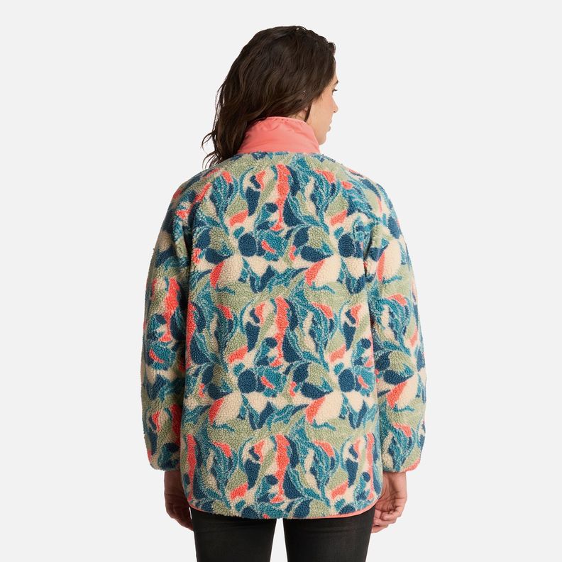 Polerón Mujer Zip-porrito Print Taupe Haka Honu I25-2