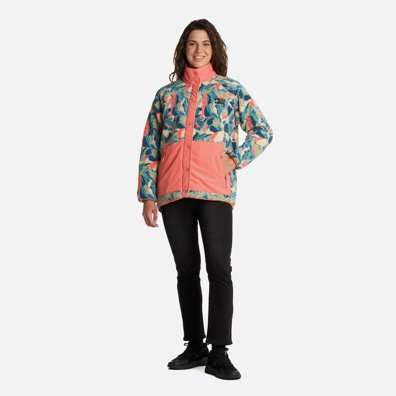 Polerón Mujer Zip-porrito Print Taupe Haka Honu I25-6