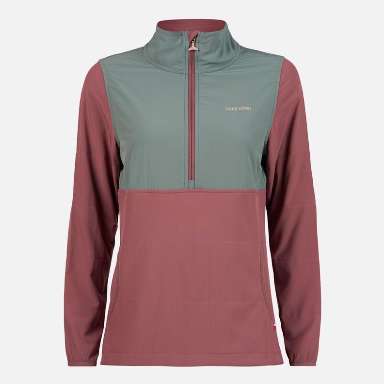 Poleron Mujer Del Sur 1/4 Zip Sin Capucha  Palo Rosa Haka Honu-0