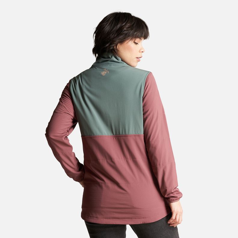 Poleron Mujer Del Sur 1/4 Zip Sin Capucha  Palo Rosa Haka Honu-3