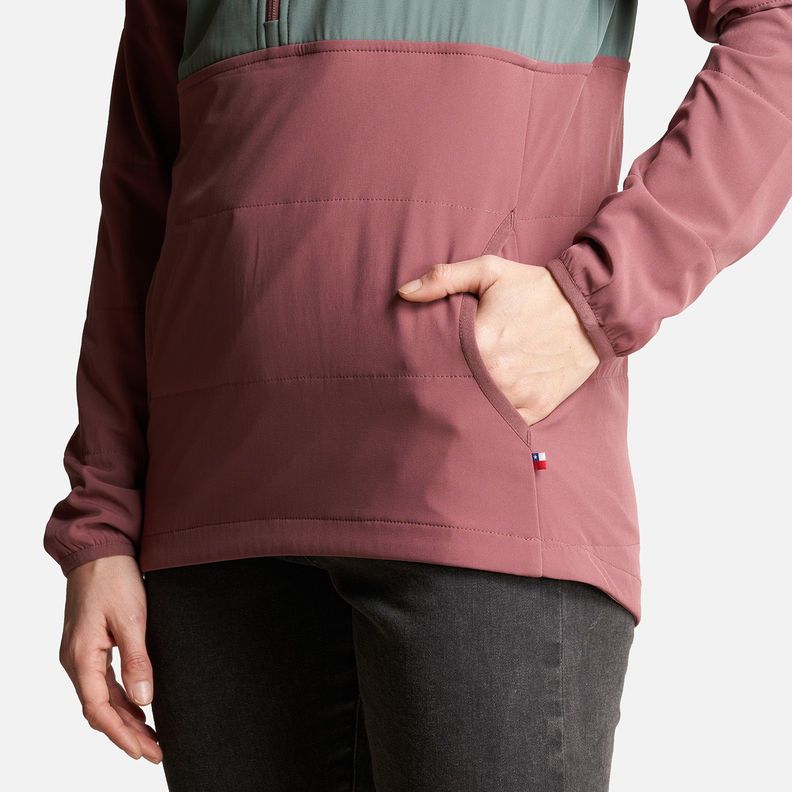 Poleron Mujer Del Sur 1/4 Zip Sin Capucha  Palo Rosa Haka Honu-5