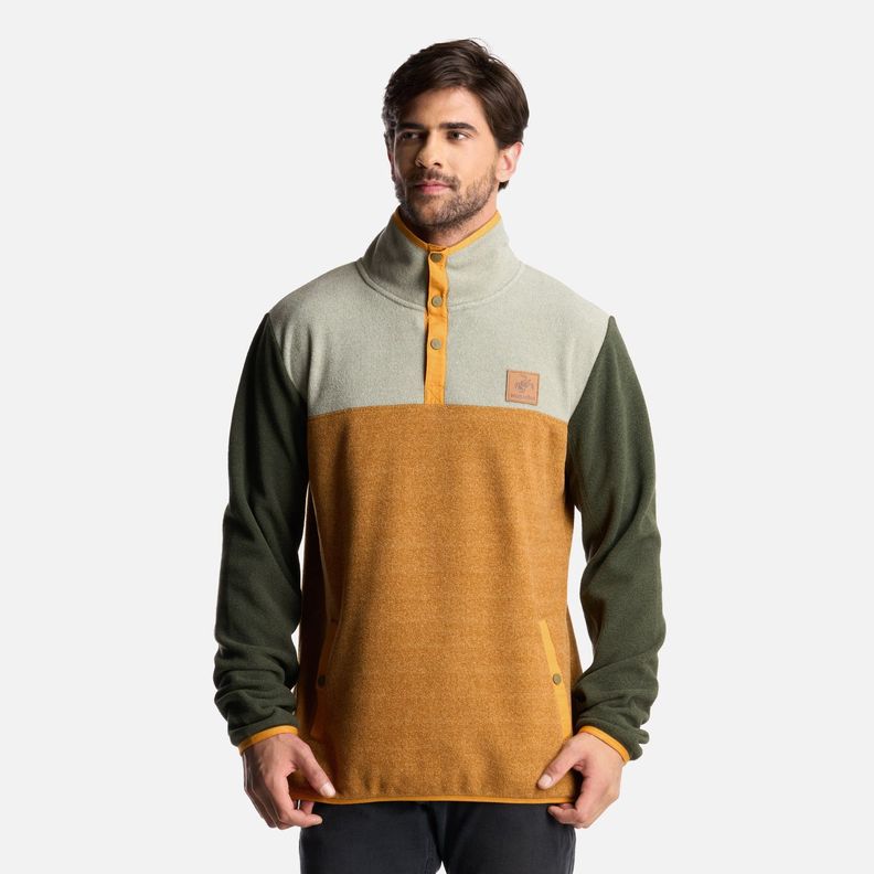 Poleron Hombre Tokerau Taupe Haka Honu-1