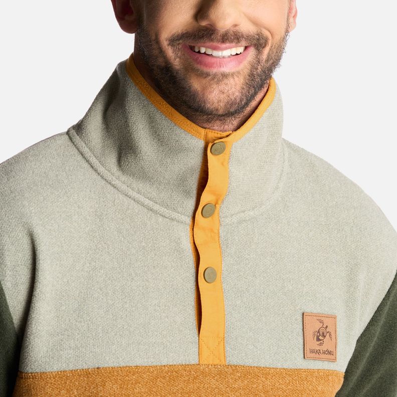 Poleron Hombre Tokerau Taupe Haka Honu-5