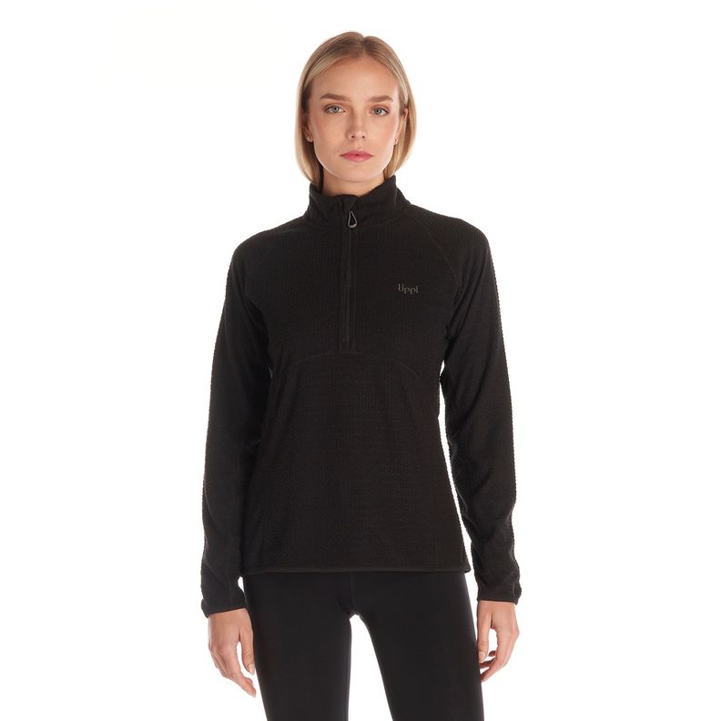 Poleron Mujer Jacaranda Nano-F 14 Zip Negro Lippi V23-1