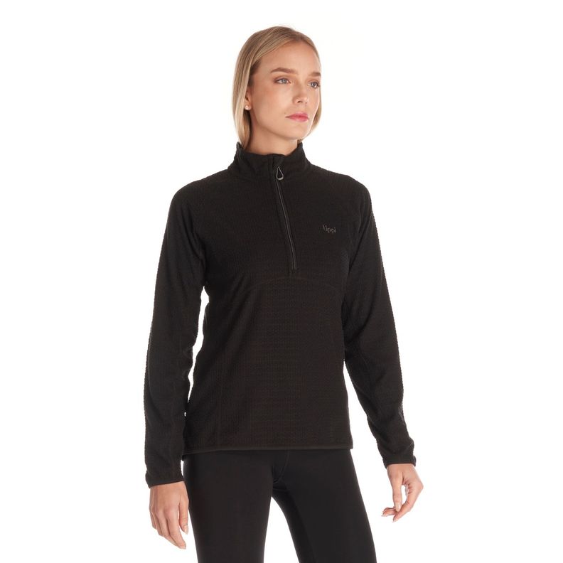 Poleron Mujer Jacaranda Nano-F 14 Zip Negro Lippi V23-2