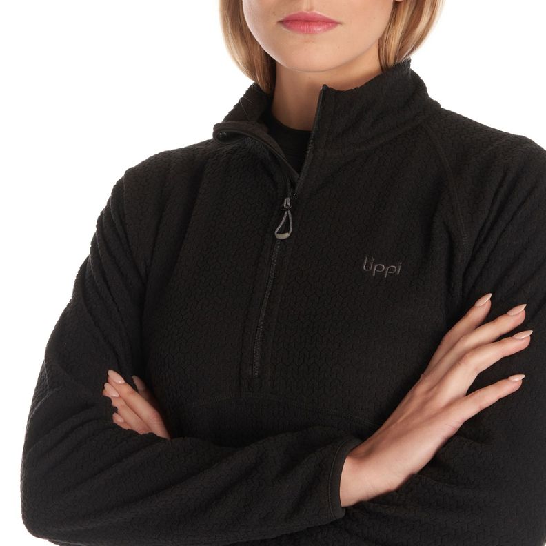 Poleron Mujer Jacaranda Nano-F 14 Zip Negro Lippi V23-6