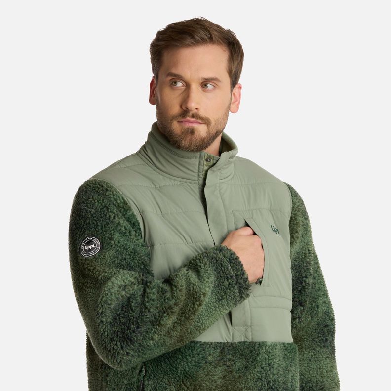 Polar Hombre Glaciar Sherpa-Pro 14 Zip Print Jade Lippi I25-3