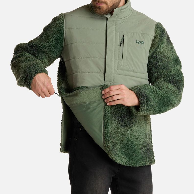Polar Hombre Glaciar Sherpa-Pro 14 Zip Print Jade Lippi I25-5