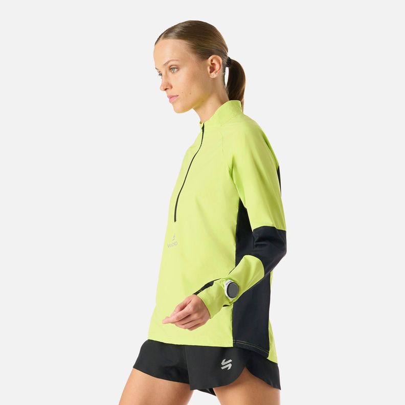 Polerón Mujer Built To Move Pro 1/4 Zip Verde Lima Vulcano-1
