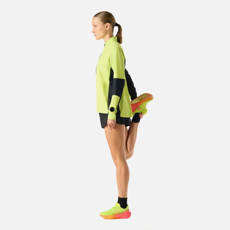 Polerón Mujer Built To Move Pro 1/4 Zip Verde Lima Vulcano-2