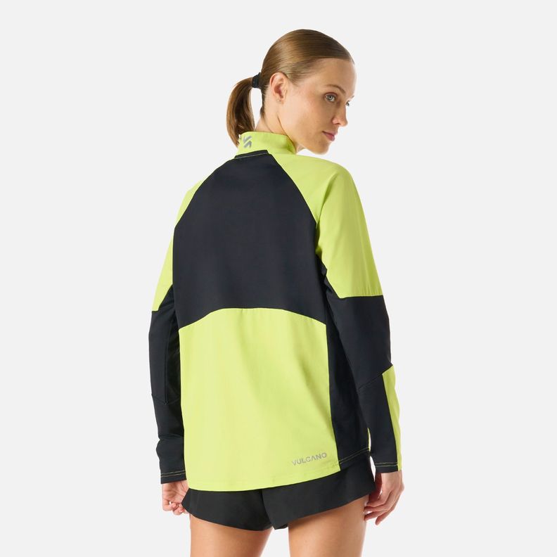 Polerón Mujer Built To Move Pro 1/4 Zip Verde Lima Vulcano-3