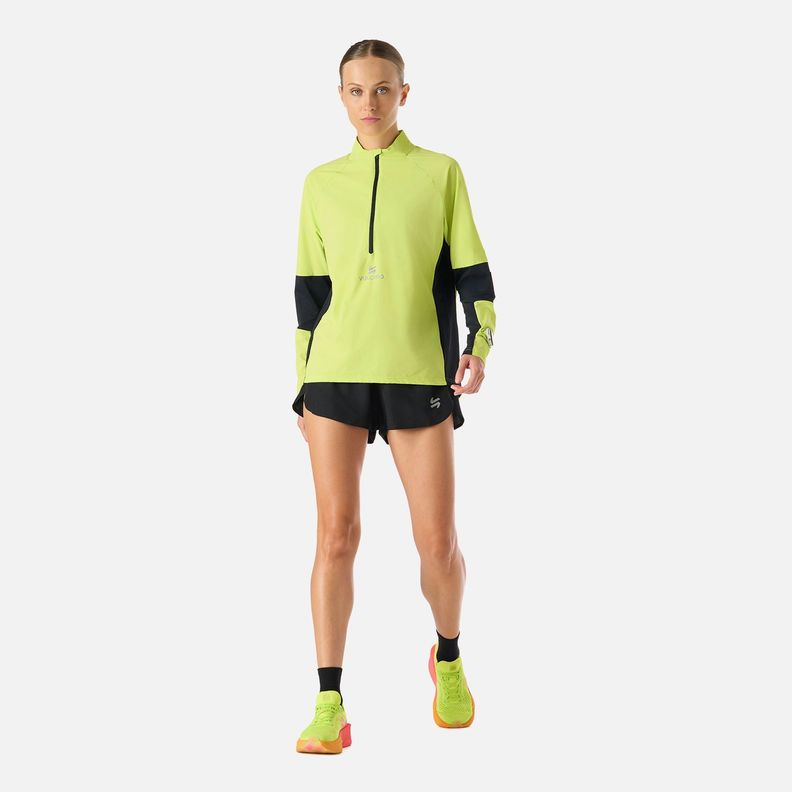Polerón Mujer Built To Move Pro 1/4 Zip Verde Lima Vulcano-6