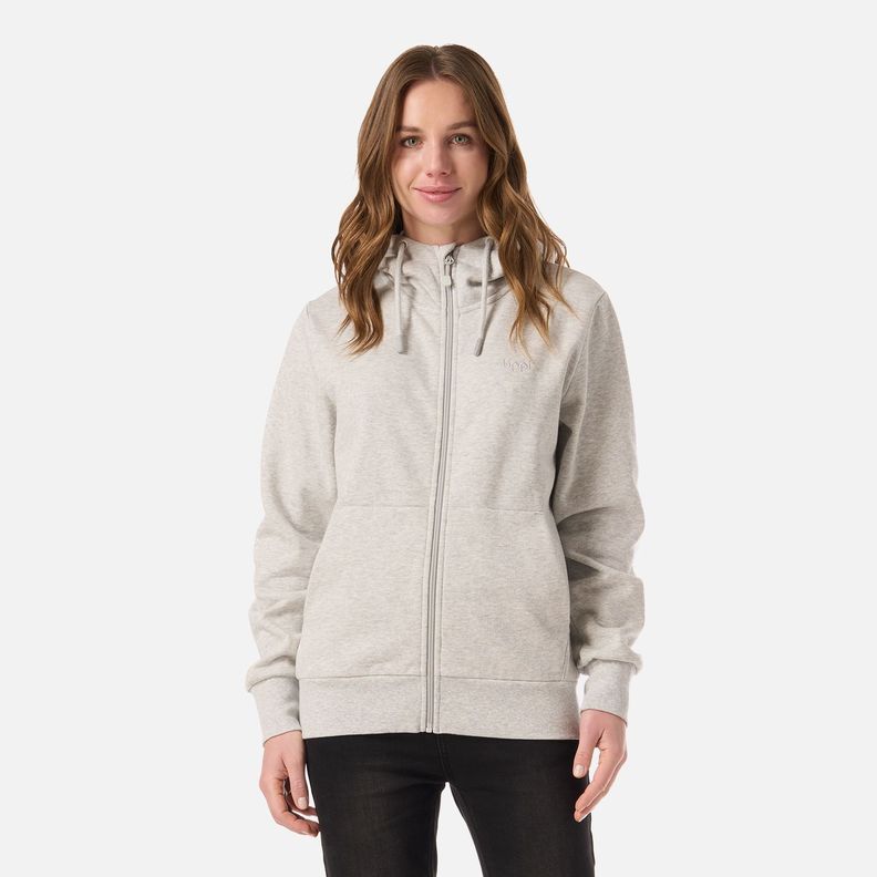 Poleron Mujer Ulmo Light Full Zip Hoody Sweatshirt Gris Lippi V26 XS