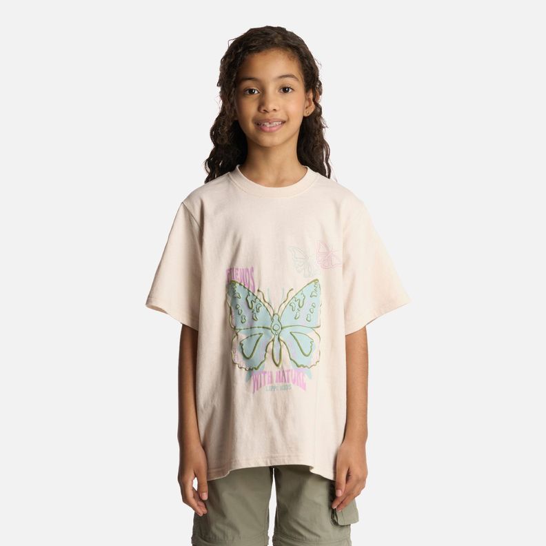 Polera Niña Butterfly Oversize T-Shirt Marfil Lippi-0