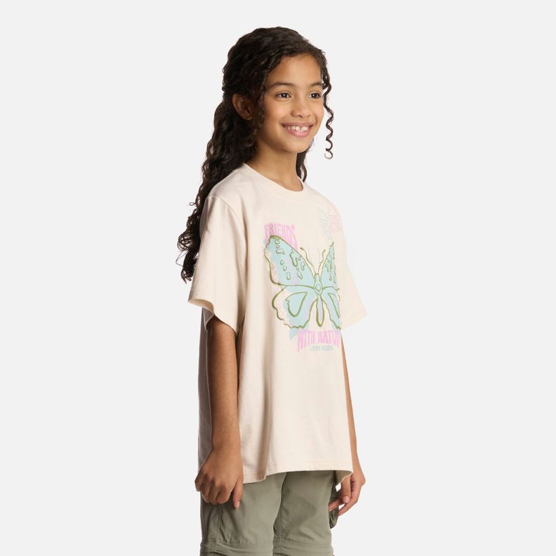 Polera Niña Butterfly Oversize T-Shirt Marfil Lippi-1