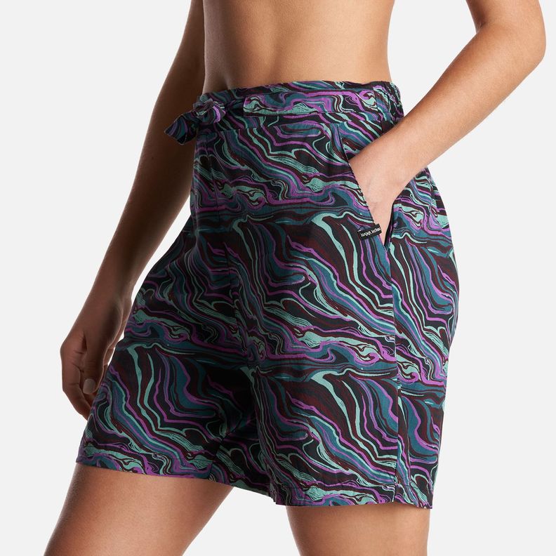Short Mujer Jipoff Print Negro Haka Honu-4