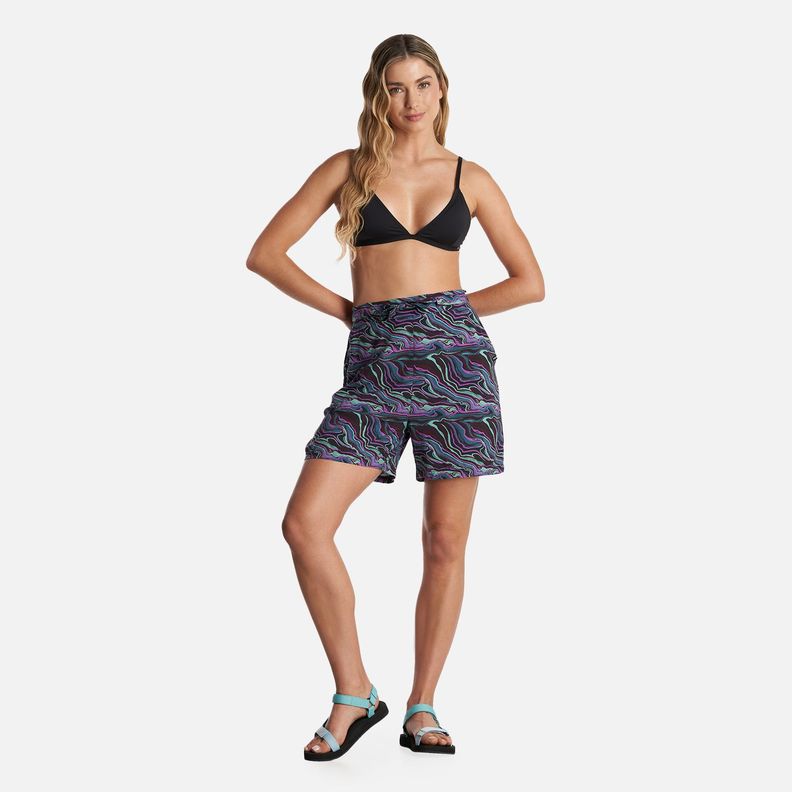 Short Mujer Jipoff Print Negro Haka Honu-5