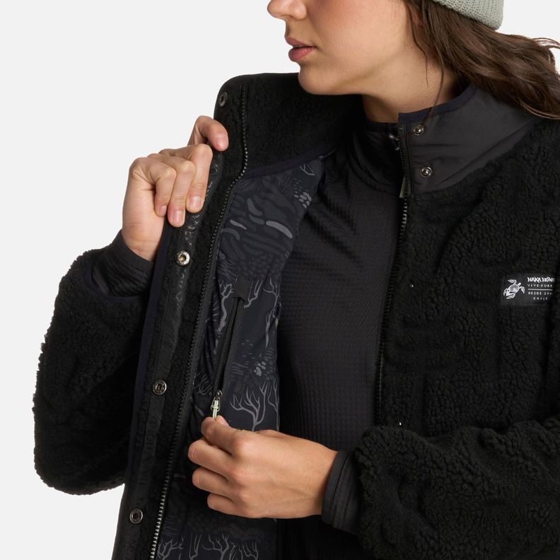 Polerón Mujer Zip-porrito Negro Haka Honu I25-5