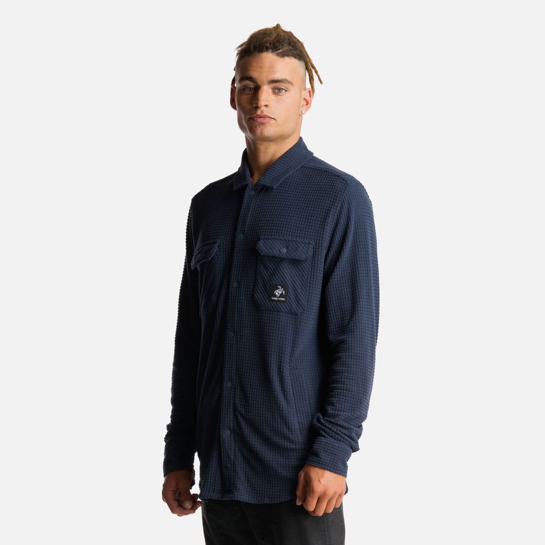 Camisa Hombre Cumbre Invernal Azul Marino Haka Honu-1