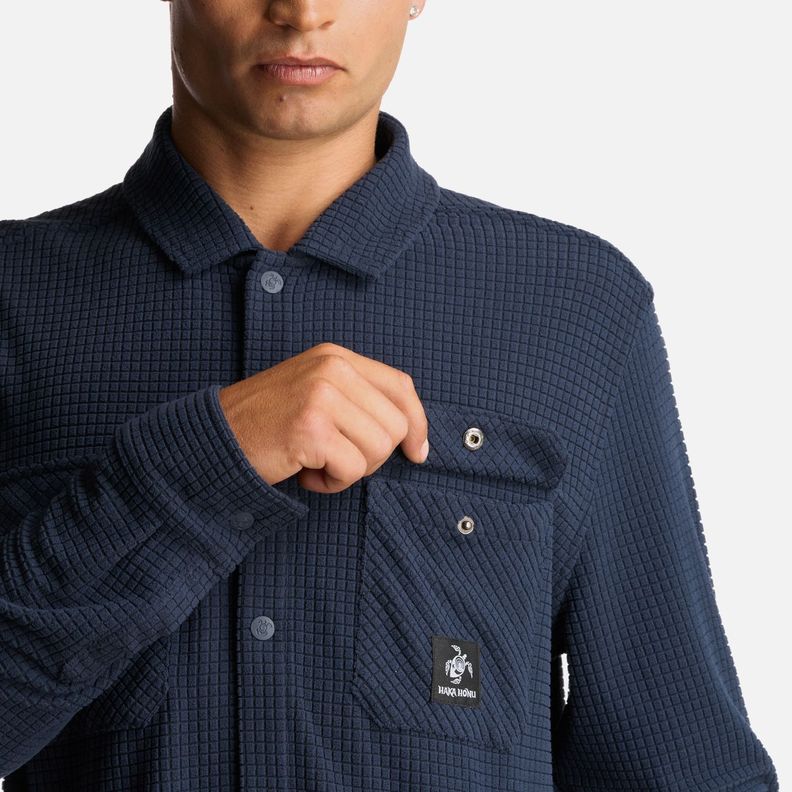 Camisa Hombre Cumbre Invernal Azul Marino Haka Honu-3