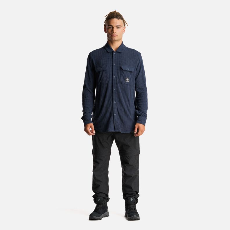 Camisa Hombre Cumbre Invernal Azul Marino Haka Honu-5