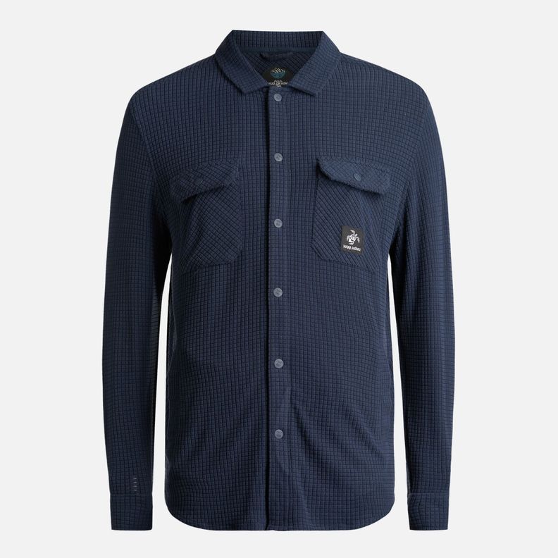 Camisa Hombre Cumbre Invernal Azul Marino Haka Honu-6