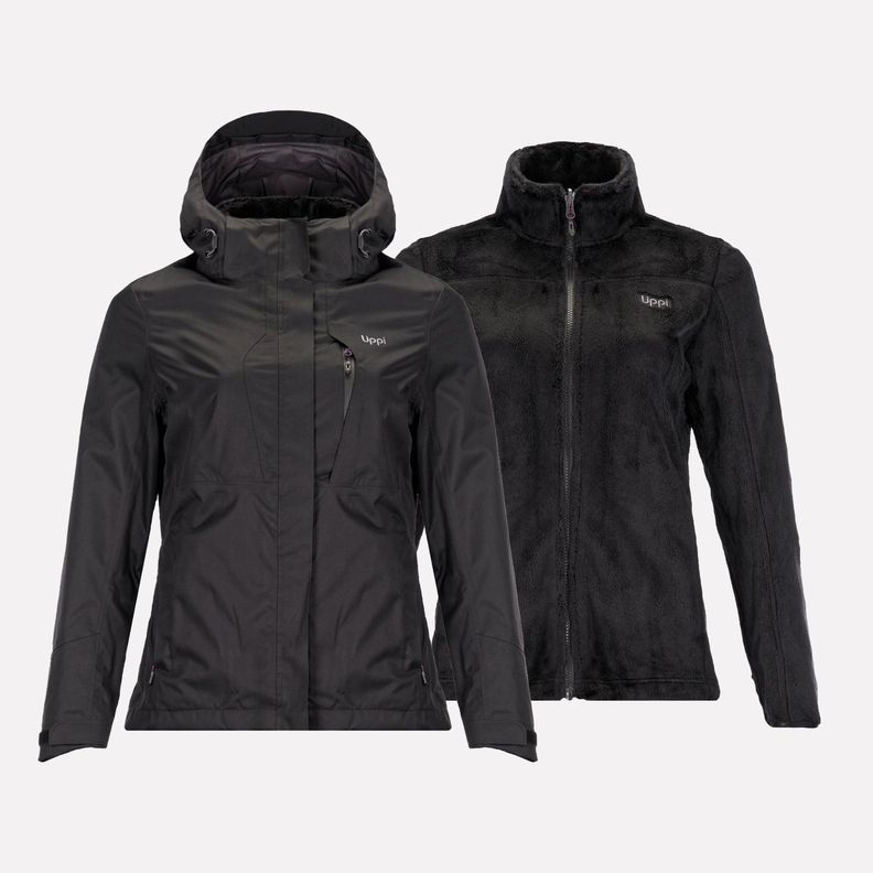 Chaqueta Mujer Tres Cruces Fusion-3 Hoody Jacket Negro Lippi I23-0
