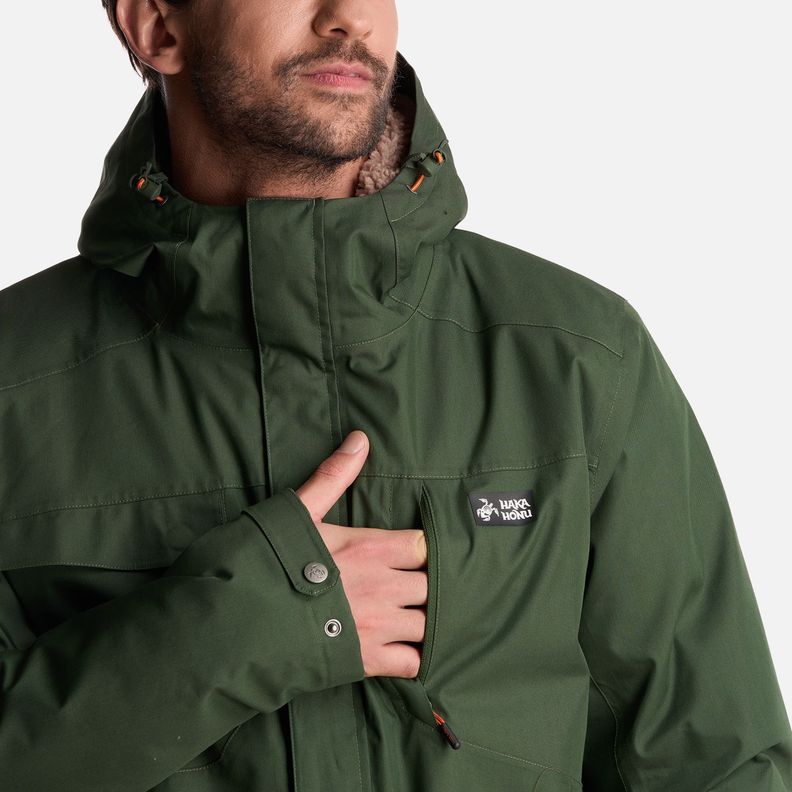 Chaqueta Hombre Yak Verde Militar Haka Honu-5
