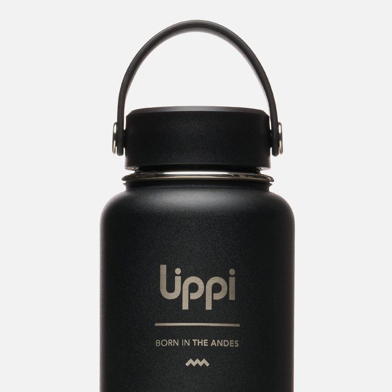 Botella Light Steel Wide Top Bottle 950ml Negro Lippi V25-2