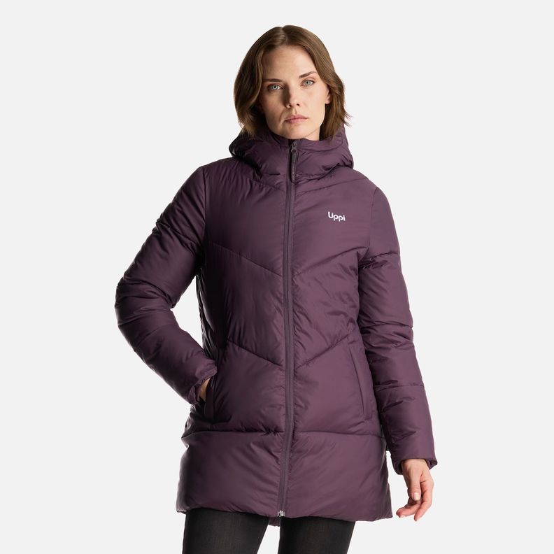 Chaqueta Mujer Long Line Steam Pro Hoody Jacket Morado Oscuro Lippi-1