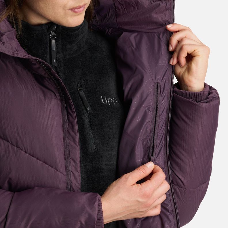 Chaqueta Mujer Long Line Steam Pro Hoody Jacket Morado Oscuro Lippi-6