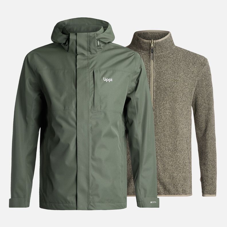 Chaqueta Hombre Tres Cruces Fusion-3 Hoody Jacket Verde Militar Lippi-0