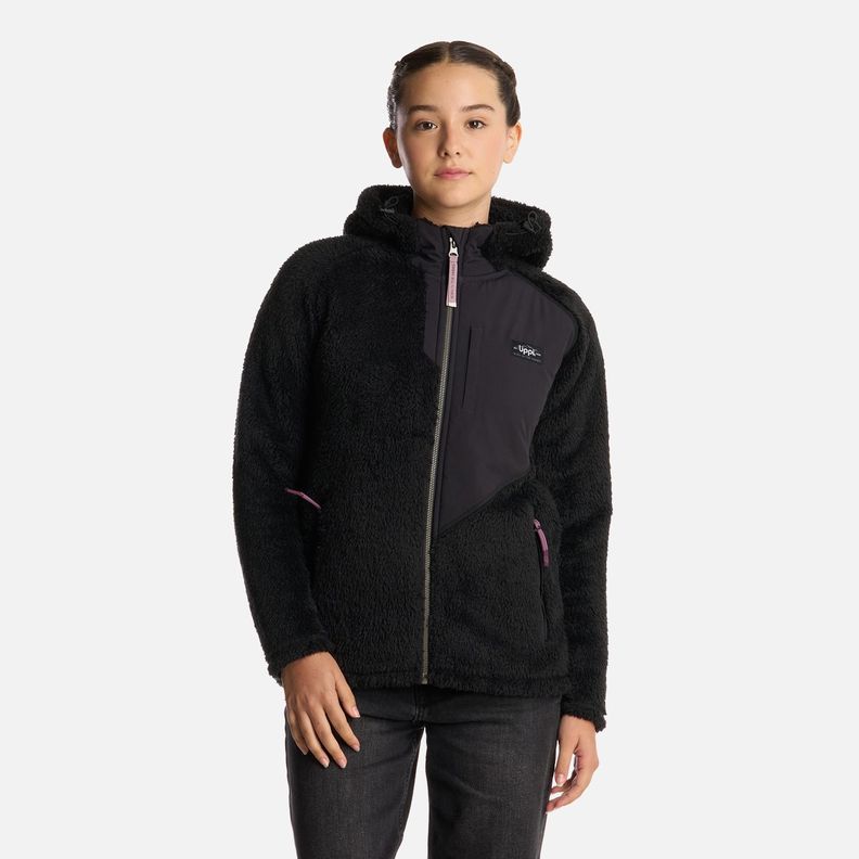 Polar Teen Girl Bear Shaggy-Pro Hoody Negro Lippi I25-0