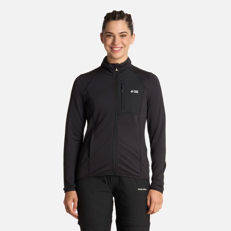 Polerón Mujer Taina Full Zip Negro Haka Honu I25-0
