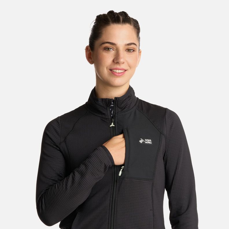 Polerón Mujer Taina Full Zip Negro Haka Honu I25-3