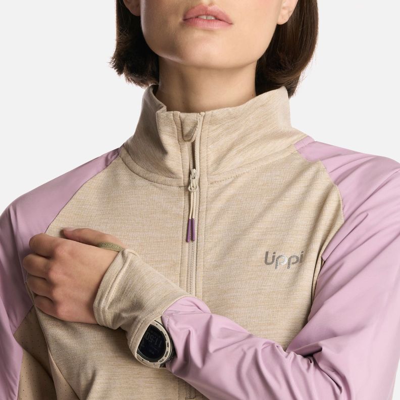 Polerón Mujer Egger 1/4 Zip Marfil Lippi-3